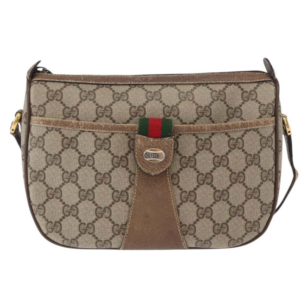 Gucci GG Supreme Web Shoulder Bag Beige